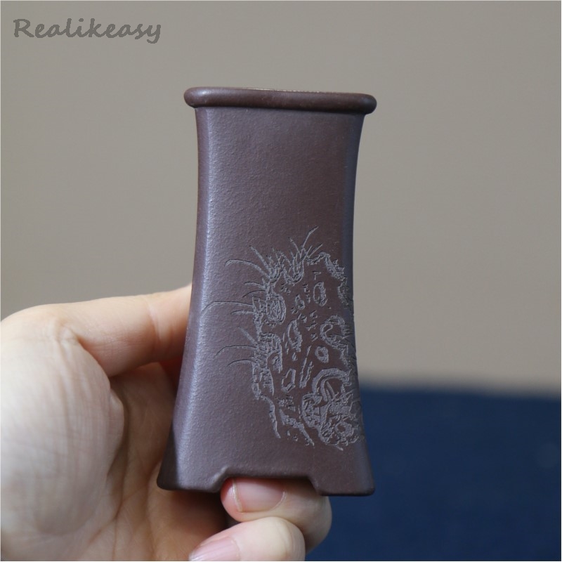 Tagine Clay Pot - Chinese Paarse Klei Bloempot Mini Carving