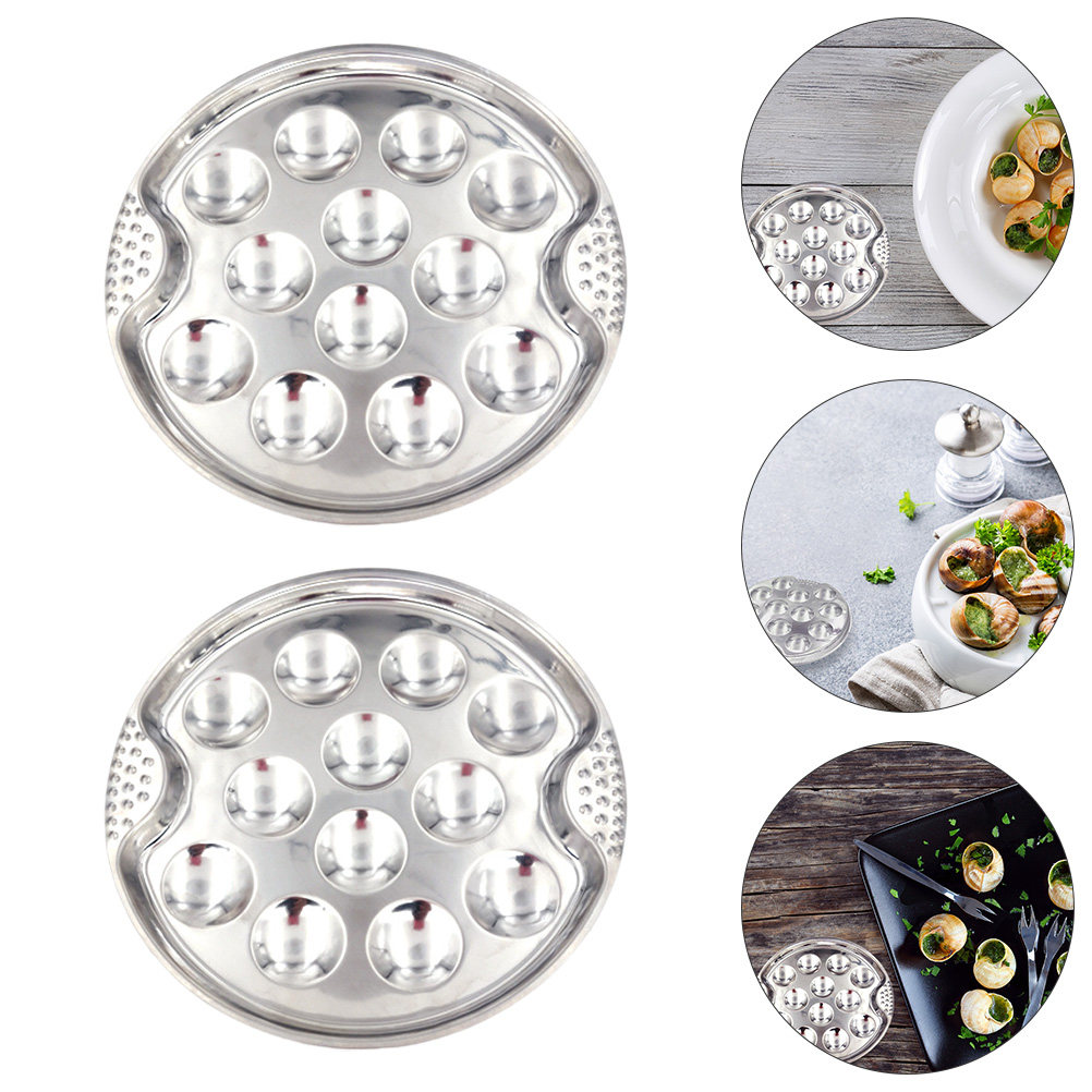 Home Cooking Restaurants - 2 Stuks RVS Escargot Schaal 12-Gats