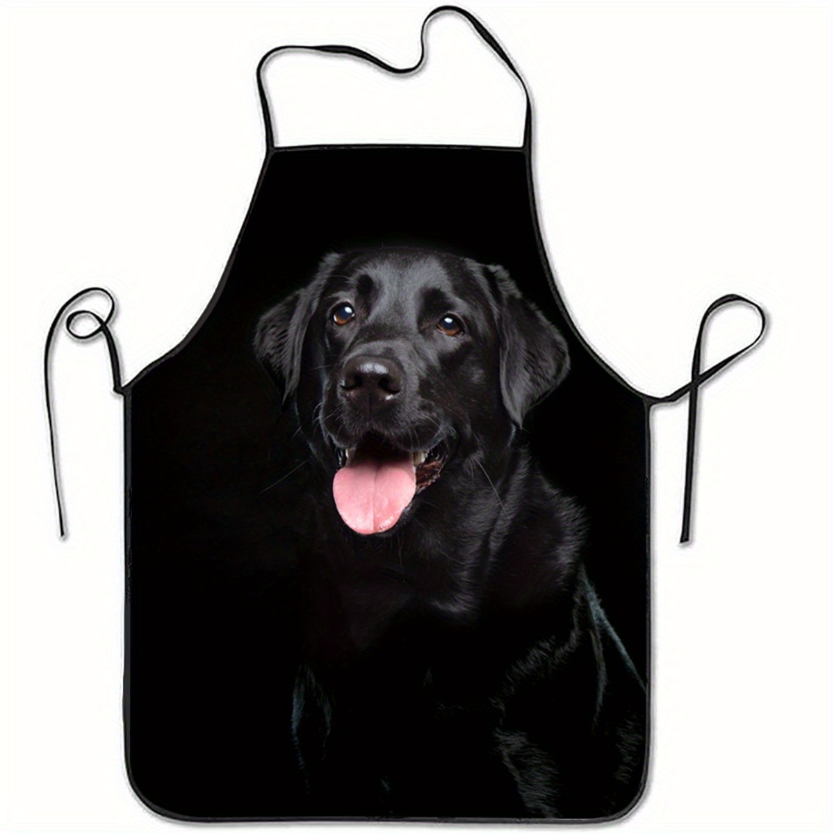 Home Cooking Dog Food - 1 zwarte schort met labrador-hondprint -