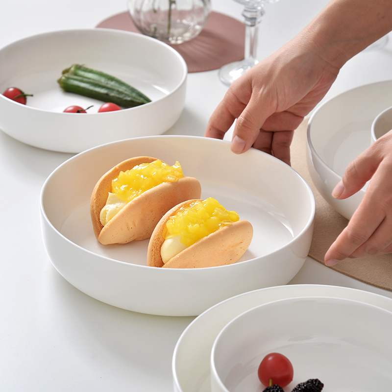 Home Cooking Recipes - 8-delige witte keramische saladekom diepe schaal