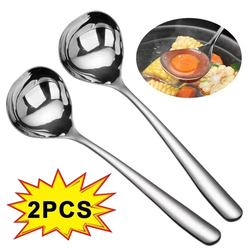 Home Cooking Supplies - 2/1 Stuks Roestvrijstalen Lepel Dikker Lange